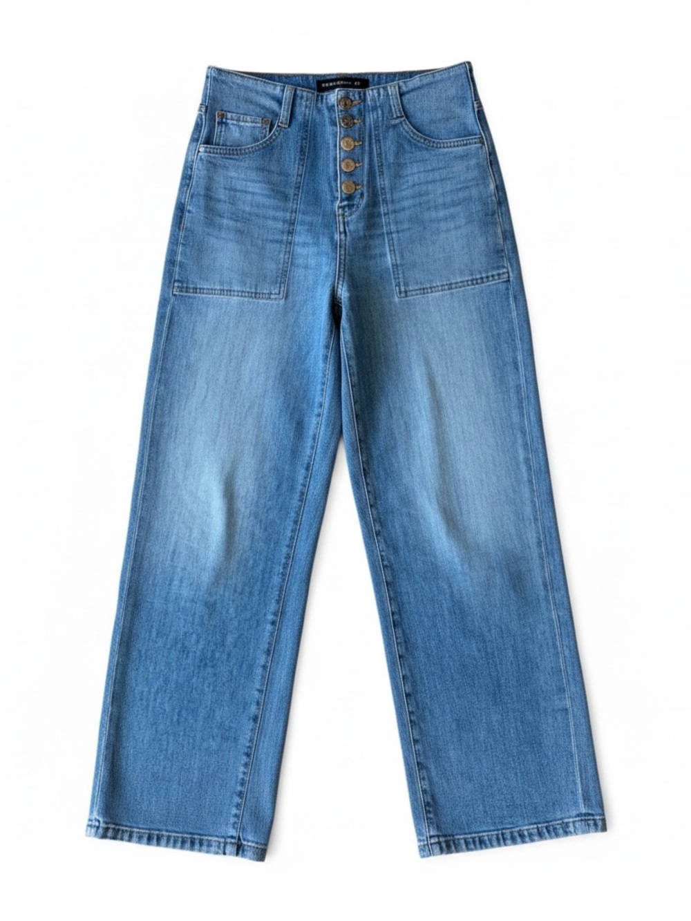 Veronica Beard Crosbie Crop High Rise Wide Leg Jeans